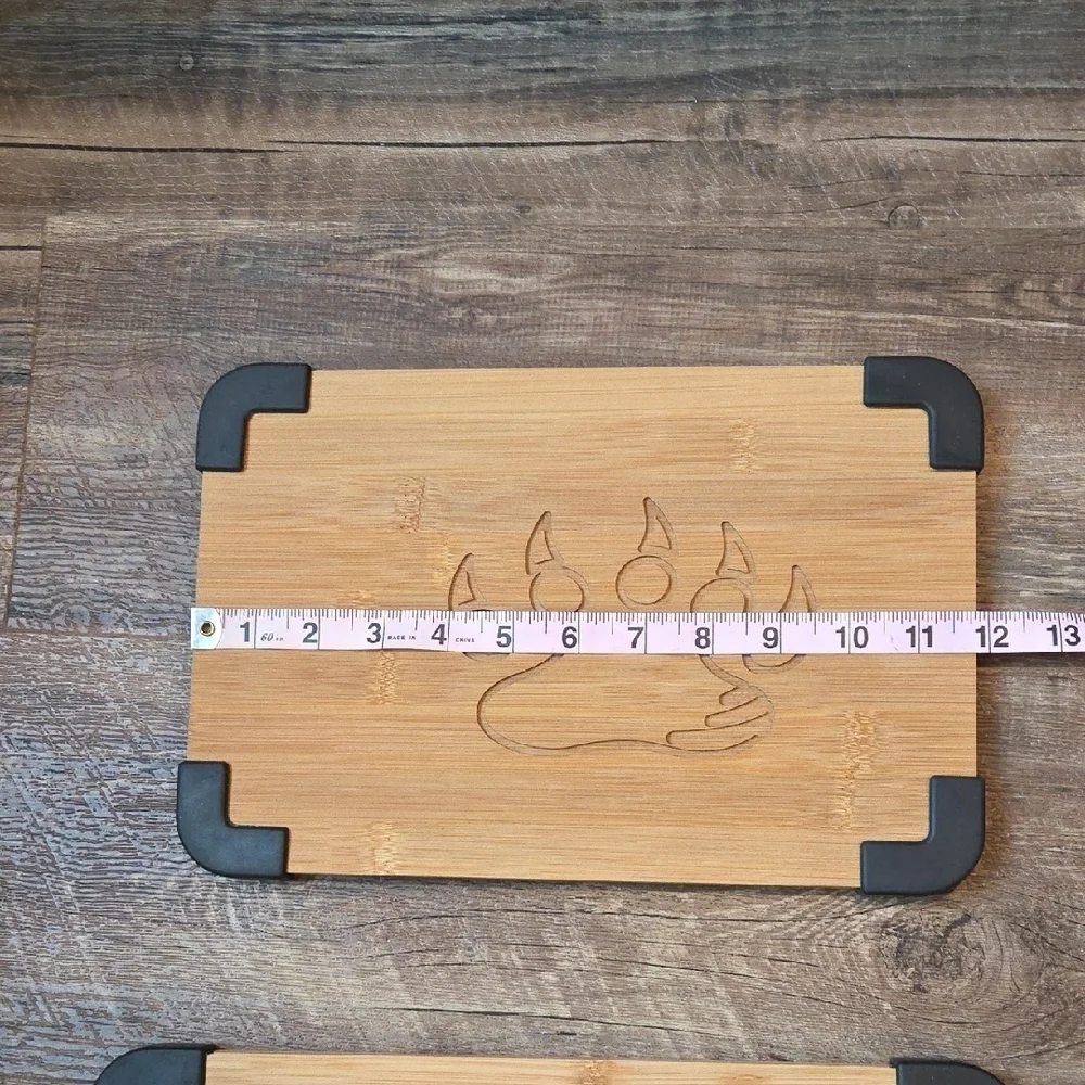 Bamboo Cutting Board Set with Black Accents New